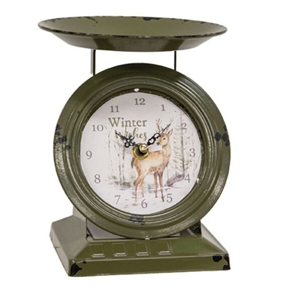 Winter Wishes Woodland Deer Scale Clock - Picture 1 of 2
